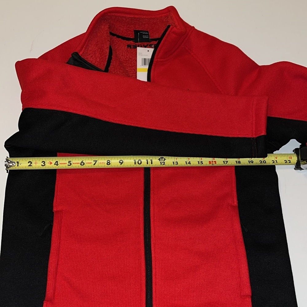 M SPYDER JACKET men's full zip pockets thick warm red black knit fleece NWT $169 - Picture 5 of 10